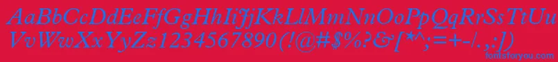 PlantinstdItalic Font – Blue Fonts on Red Background