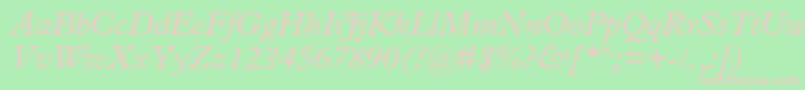 PlantinstdItalic Font – Pink Fonts on Green Background