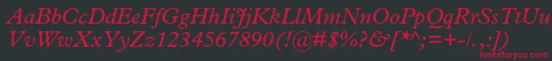 PlantinstdItalic Font – Red Fonts on Black Background