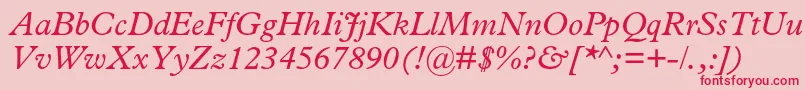 PlantinstdItalic Font – Red Fonts on Pink Background