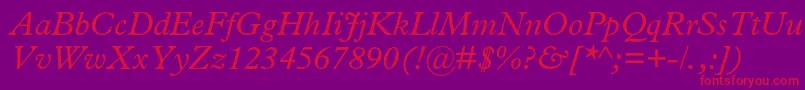 PlantinstdItalic Font – Red Fonts on Purple Background