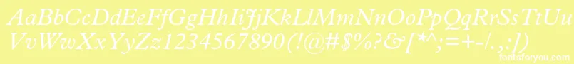 PlantinstdItalic Font – White Fonts on Yellow Background