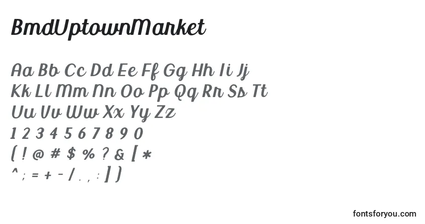 Шрифт BmdUptownMarket (109687) – алфавит, цифры, специальные символы