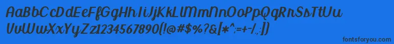 BmdUptownMarket Font – Black Fonts on Blue Background