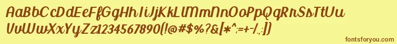 BmdUptownMarket-fontti – ruskeat fontit keltaisella taustalla