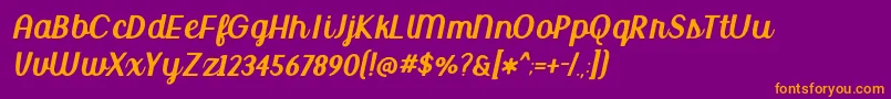 BmdUptownMarket Font – Orange Fonts on Purple Background