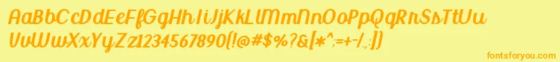 BmdUptownMarket Font – Orange Fonts on Yellow Background