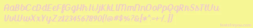 BmdUptownMarket Font – Pink Fonts on Yellow Background