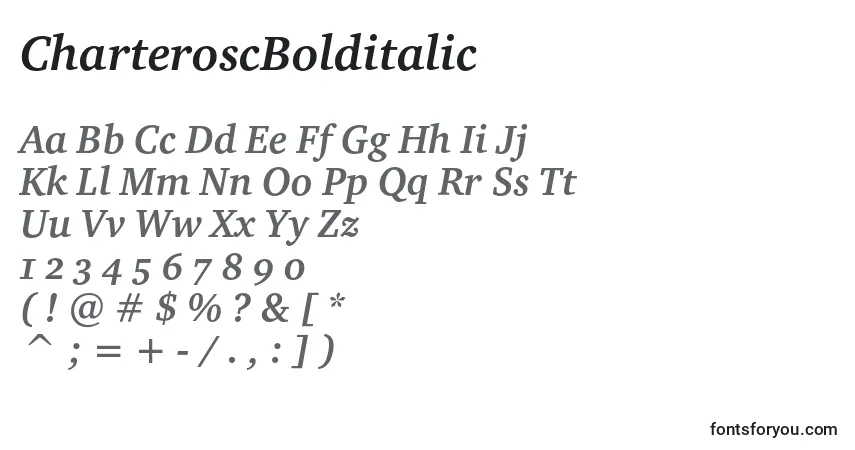 Шрифт CharteroscBolditalic – алфавит, цифры, специальные символы