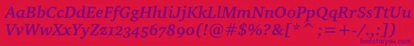 CharteroscBolditalic Font – Purple Fonts on Red Background