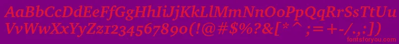 CharteroscBolditalic Font – Red Fonts on Purple Background