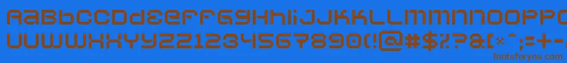 VaporbyteSlim Font – Brown Fonts on Blue Background