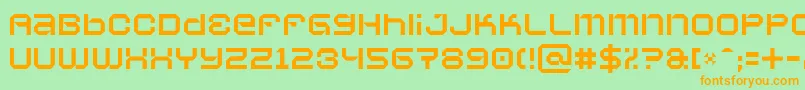 VaporbyteSlim Font – Orange Fonts on Green Background