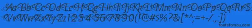 YellandeRegular Font – Black Fonts on Blue Background