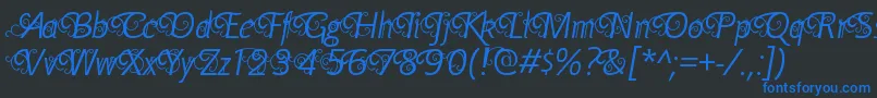 YellandeRegular Font – Blue Fonts on Black Background