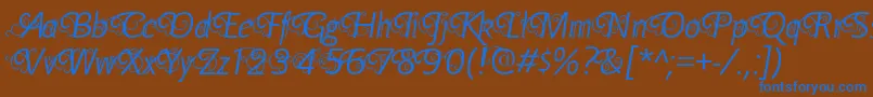 YellandeRegular Font – Blue Fonts on Brown Background