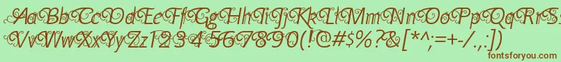 YellandeRegular Font – Brown Fonts on Green Background