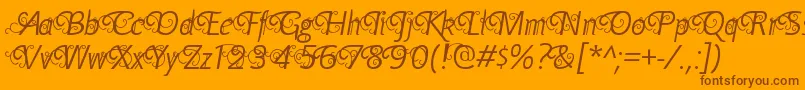 YellandeRegular Font – Brown Fonts on Orange Background