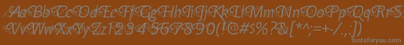 フォントYellandeRegular – 茶色の背景に灰色の文字