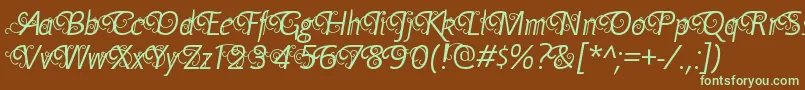 YellandeRegular Font – Green Fonts on Brown Background