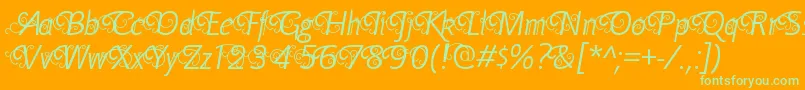 Шрифт YellandeRegular – зелёные шрифты на оранжевом фоне