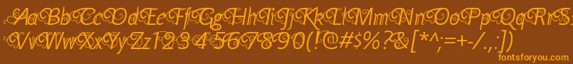 YellandeRegular Font – Orange Fonts on Brown Background