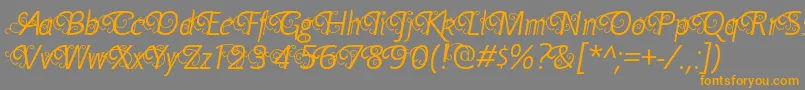 YellandeRegular Font – Orange Fonts on Gray Background