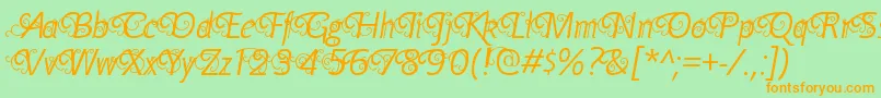 YellandeRegular Font – Orange Fonts on Green Background