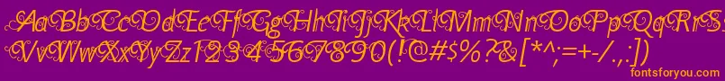 YellandeRegular Font – Orange Fonts on Purple Background