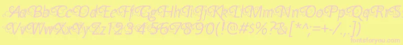 YellandeRegular Font – Pink Fonts on Yellow Background