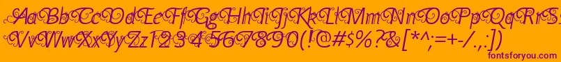YellandeRegular Font – Purple Fonts on Orange Background
