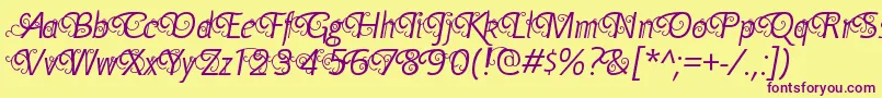 YellandeRegular Font – Purple Fonts on Yellow Background