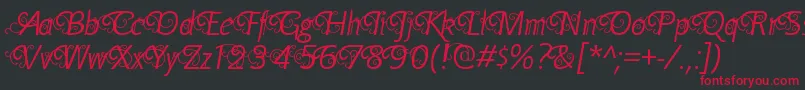 YellandeRegular Font – Red Fonts on Black Background