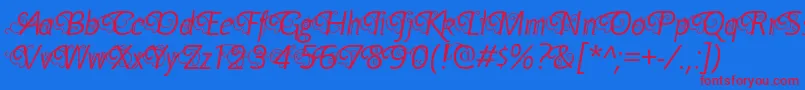 Шрифт YellandeRegular – красные шрифты на синем фоне