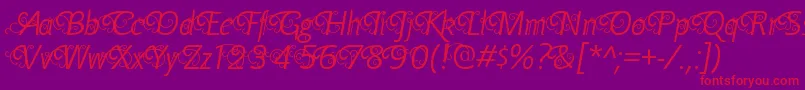 YellandeRegular Font – Red Fonts on Purple Background