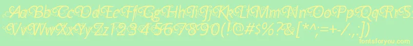 YellandeRegular Font – Yellow Fonts on Green Background
