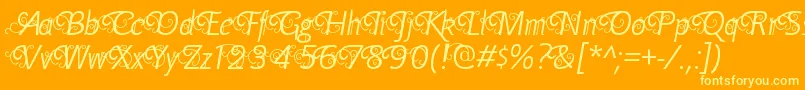 YellandeRegular Font – Yellow Fonts on Orange Background