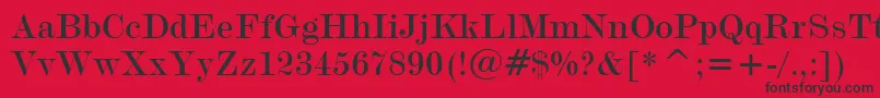 フォントModernNo.20Bt – 赤い背景に黒い文字