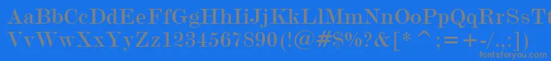 フォントModernNo.20Bt – 青い背景に灰色の文字