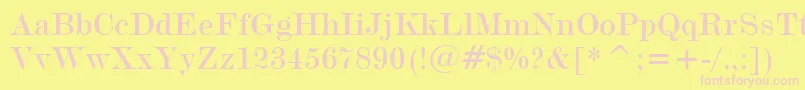 ModernNo.20Bt Font – Pink Fonts on Yellow Background