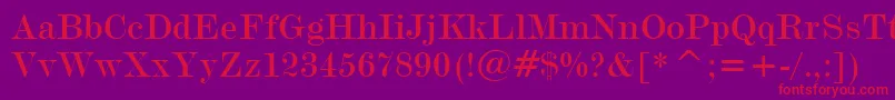 ModernNo.20Bt Font – Red Fonts on Purple Background