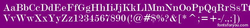 フォントModernNo.20Bt – 紫の背景に白い文字