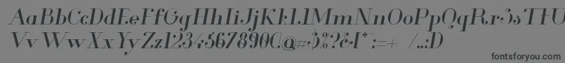 フォントGlamorItalic – 黒い文字の灰色の背景