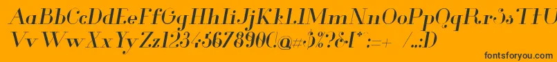 GlamorItalic Font – Black Fonts on Orange Background