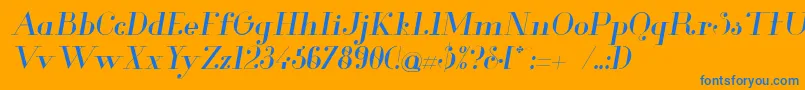 GlamorItalic Font – Blue Fonts on Orange Background