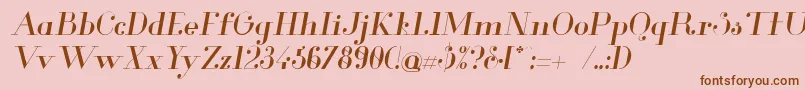 フォントGlamorItalic – ピンクの背景に茶色のフォント