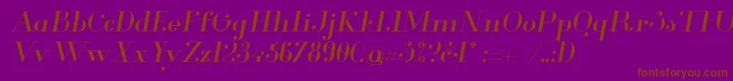 Шрифт GlamorItalic – коричневые шрифты на фиолетовом фоне