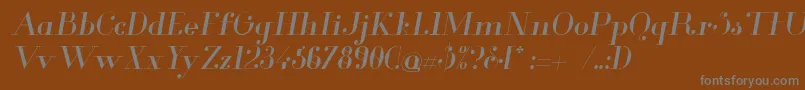 フォントGlamorItalic – 茶色の背景に灰色の文字