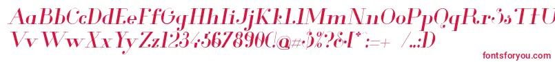 フォントGlamorItalic – 白い背景に赤い文字