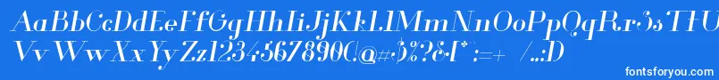 フォントGlamorItalic – 青い背景に白い文字